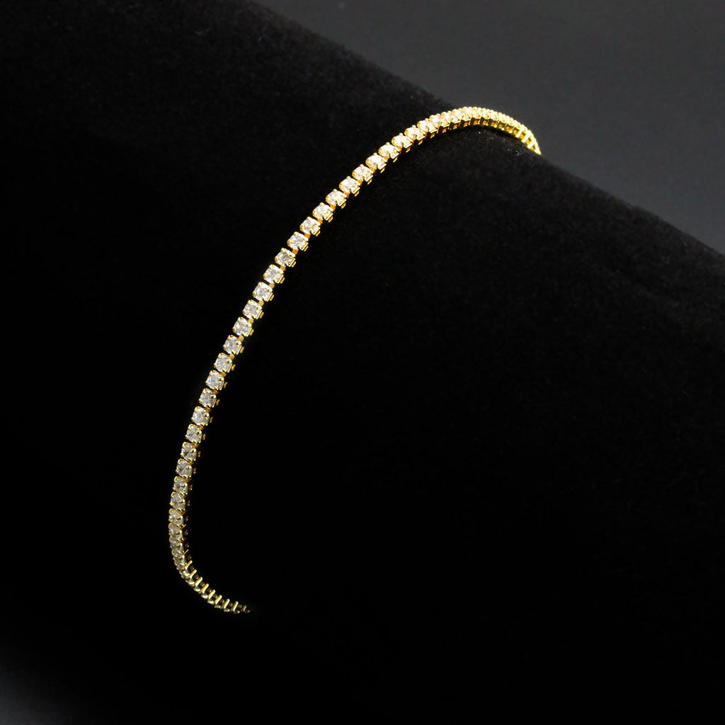MA3W1683 - Gold Brass Bracelet with AAA Grade CZ in Clear