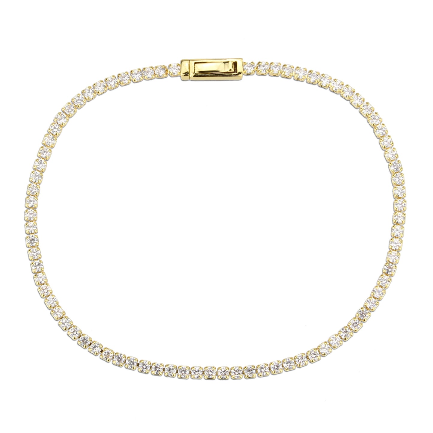 MA3W1683 - Gold Brass Bracelet with AAA Grade CZ in Clear