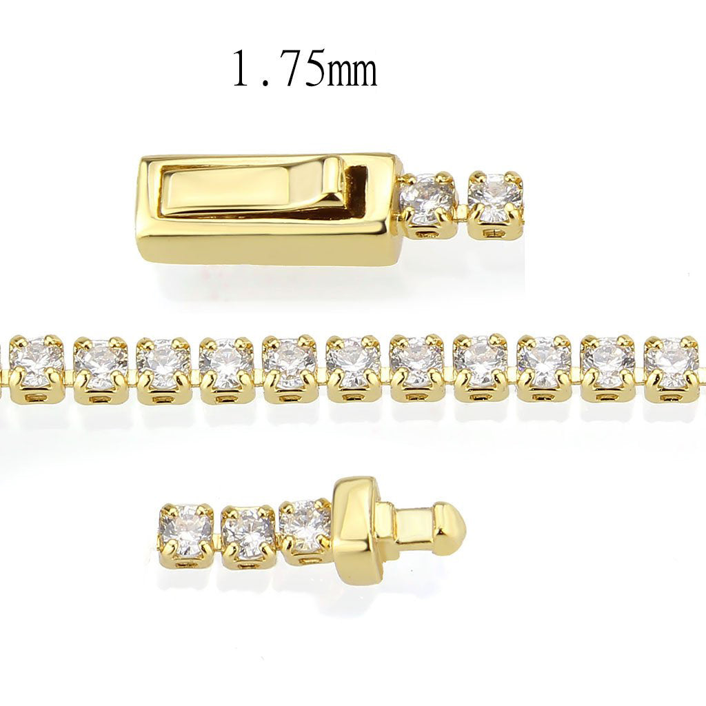 MA3W1683 - Gold Brass Bracelet with AAA Grade CZ in Clear