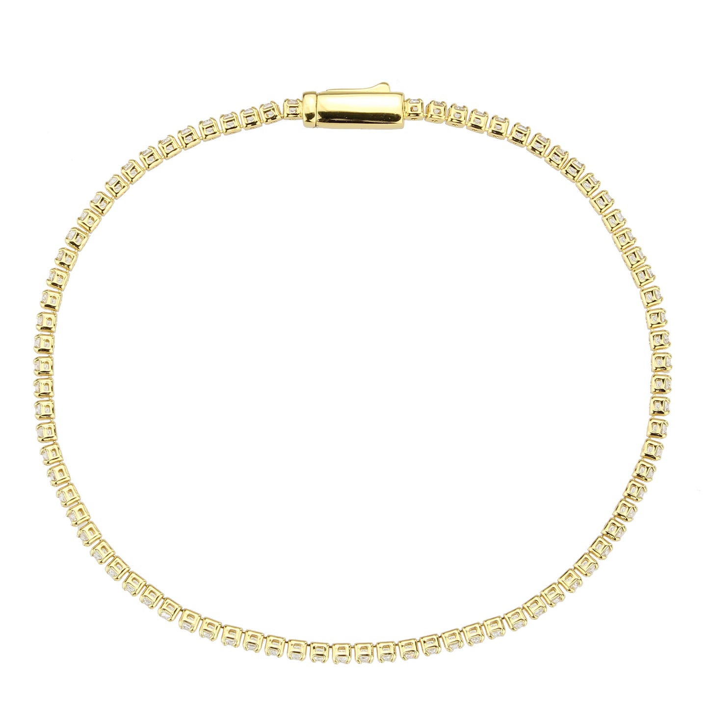 MA3W1683 - Gold Brass Bracelet with AAA Grade CZ in Clear