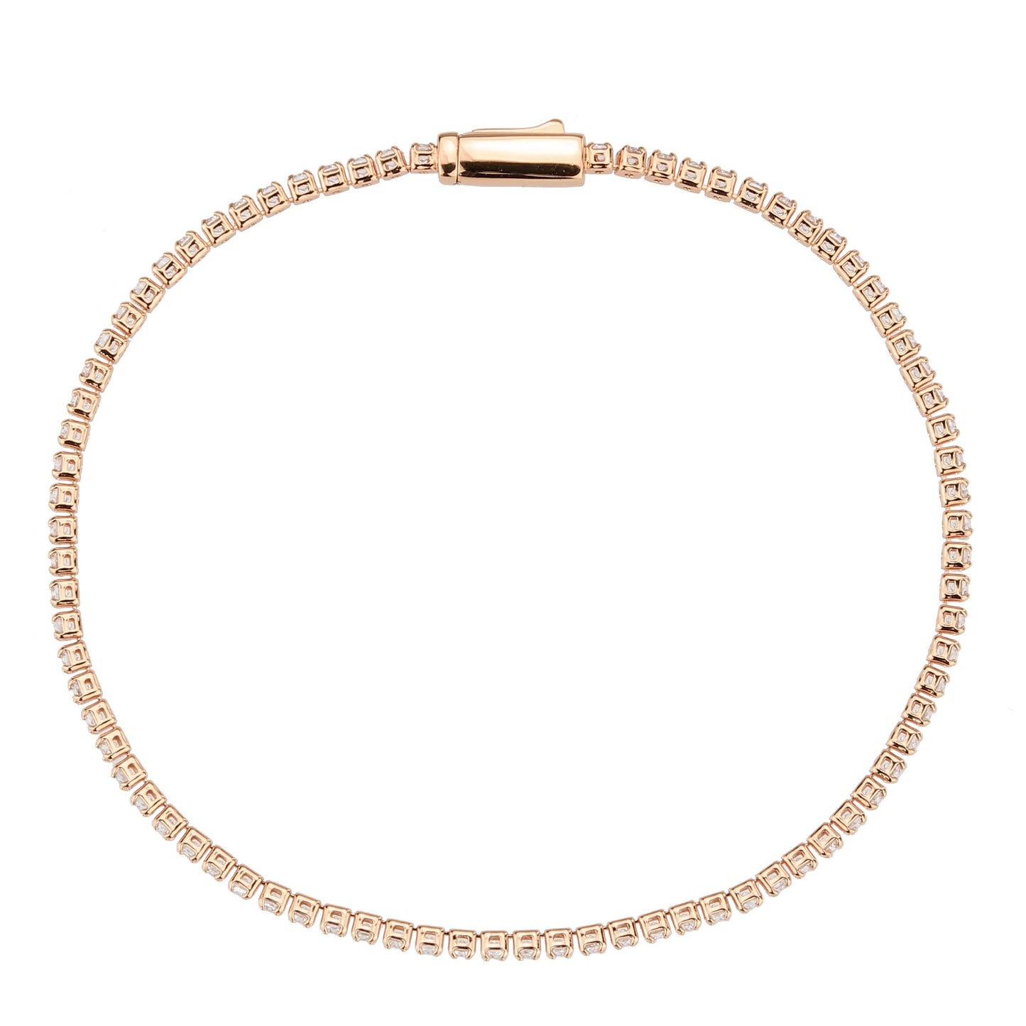 MA3W1684 - Rose Gold Brass Bracelet with AAA Grade CZ in Clear