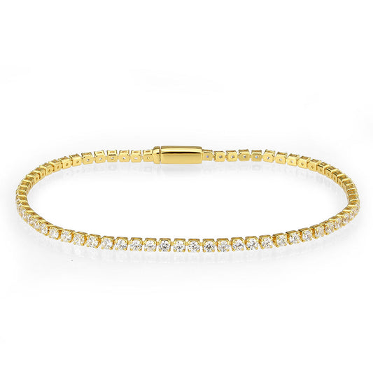 MA3W1686 - Gold Brass Bracelet with AAA Grade CZ in Clear