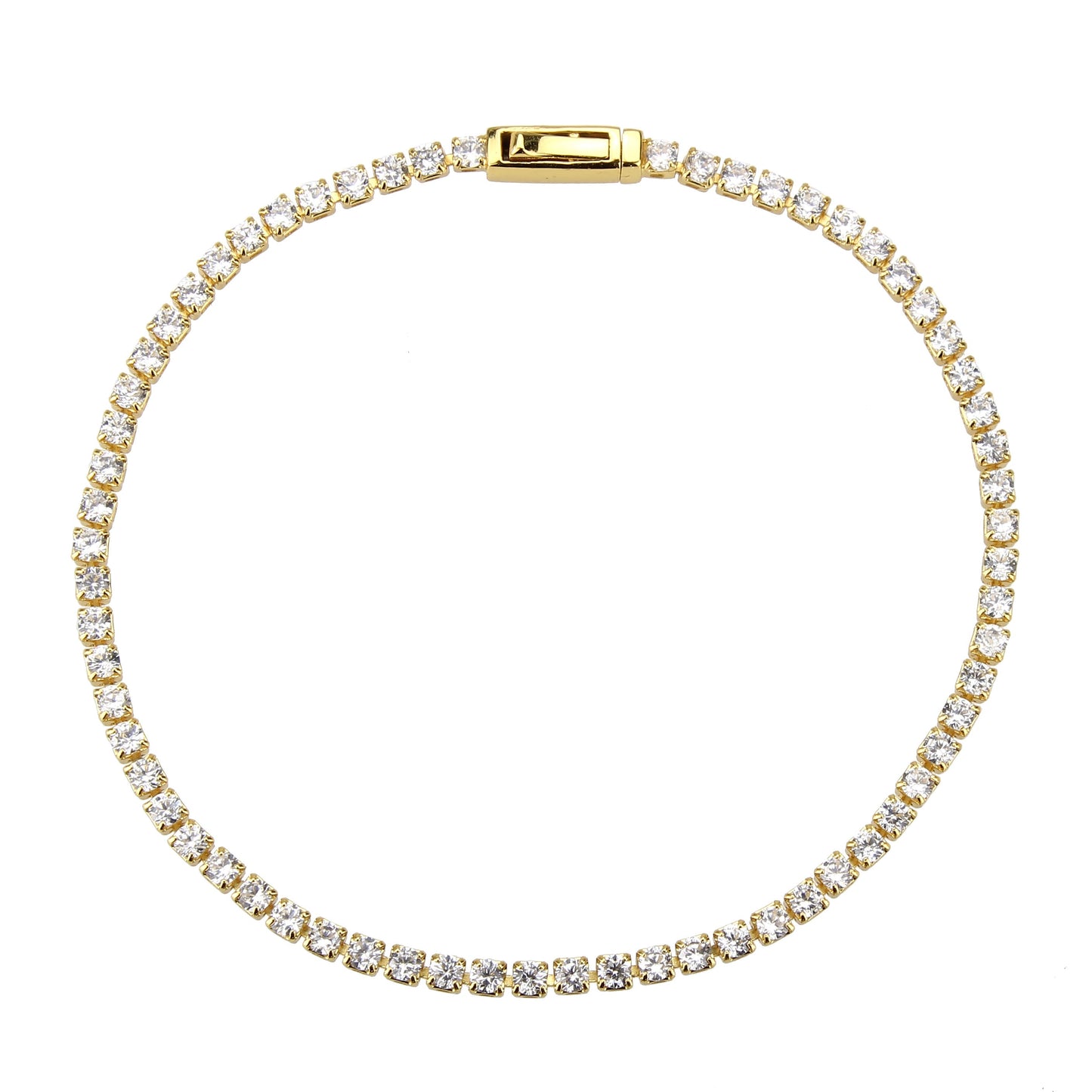 MA3W1686 - Gold Brass Bracelet with AAA Grade CZ in Clear
