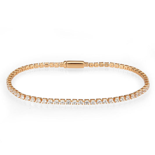 MA3W1687 - Rose Gold Brass Bracelet with AAA Grade CZ in Clear