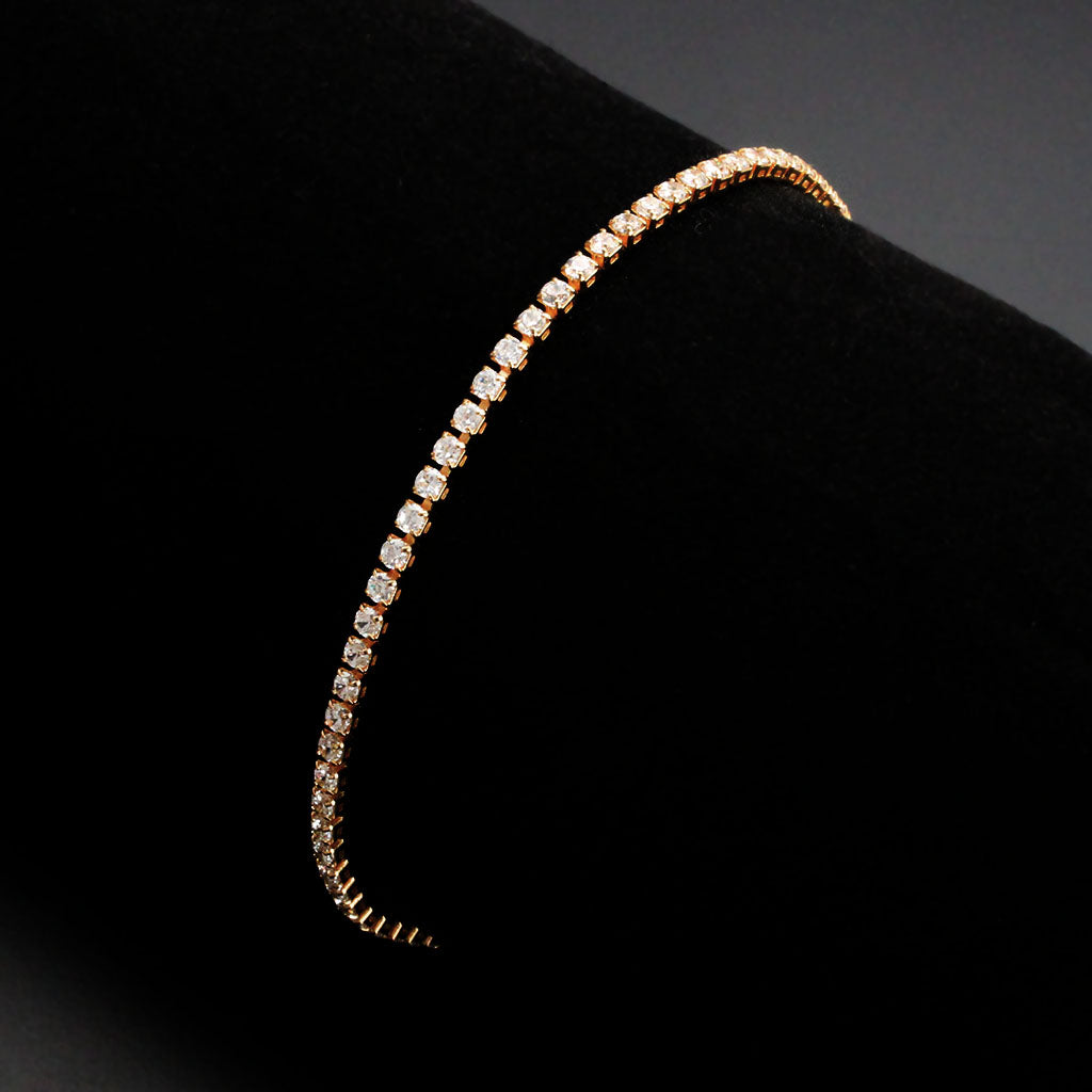 MA3W1687 - Rose Gold Brass Bracelet with AAA Grade CZ in Clear