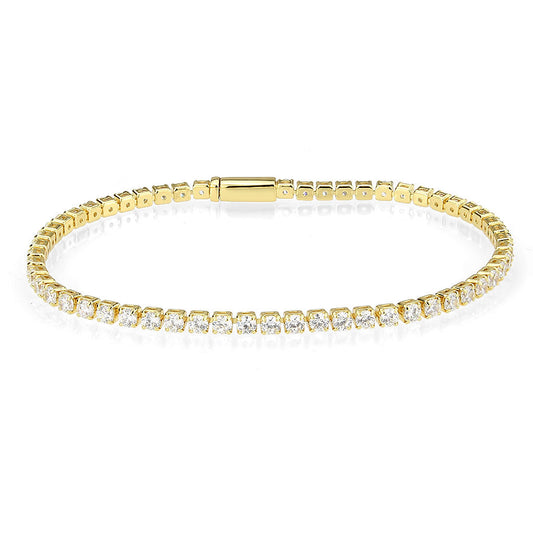 MA3W1689 - Gold Brass Bracelet with AAA Grade CZ in Clear