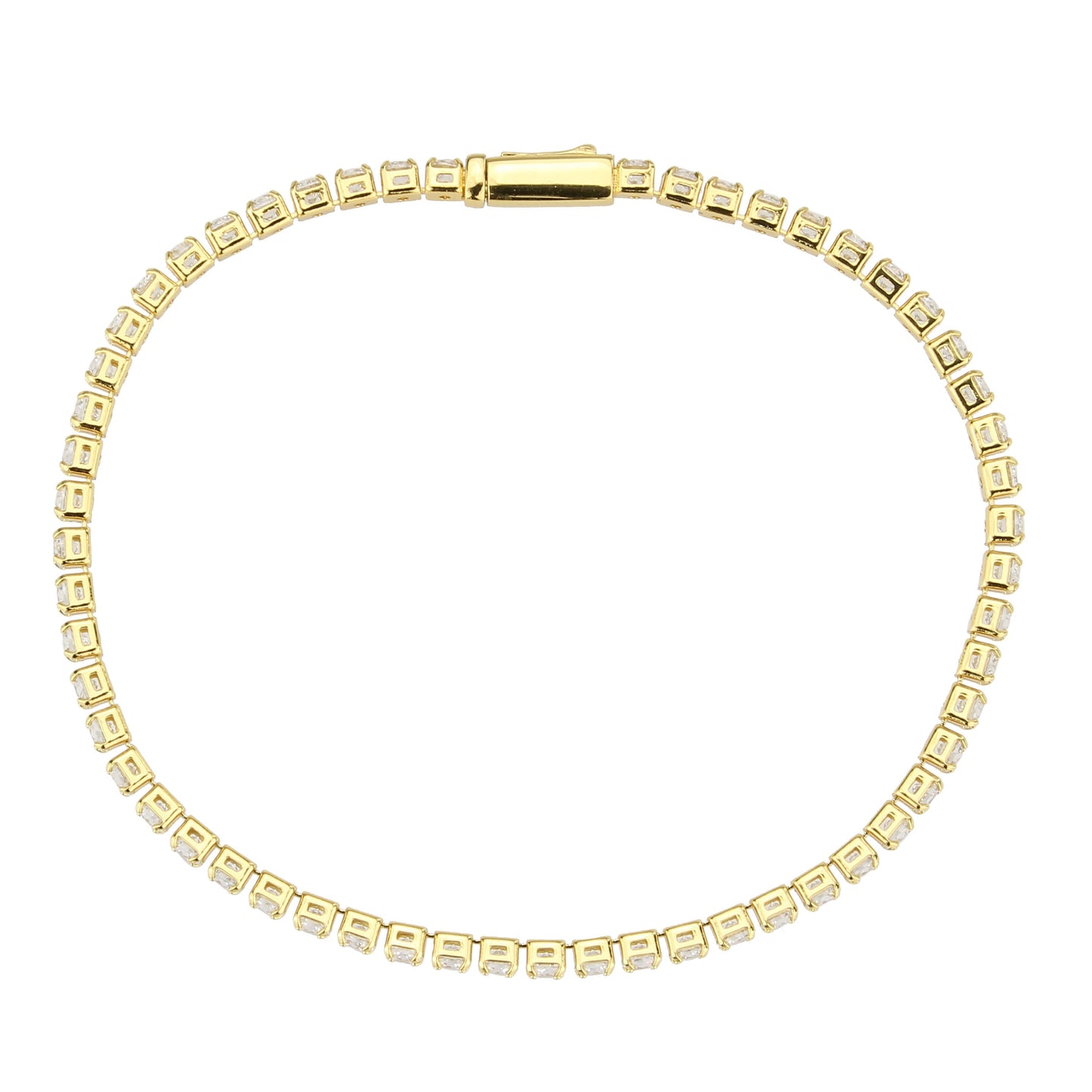 MA3W1689 - Gold Brass Bracelet with AAA Grade CZ in Clear