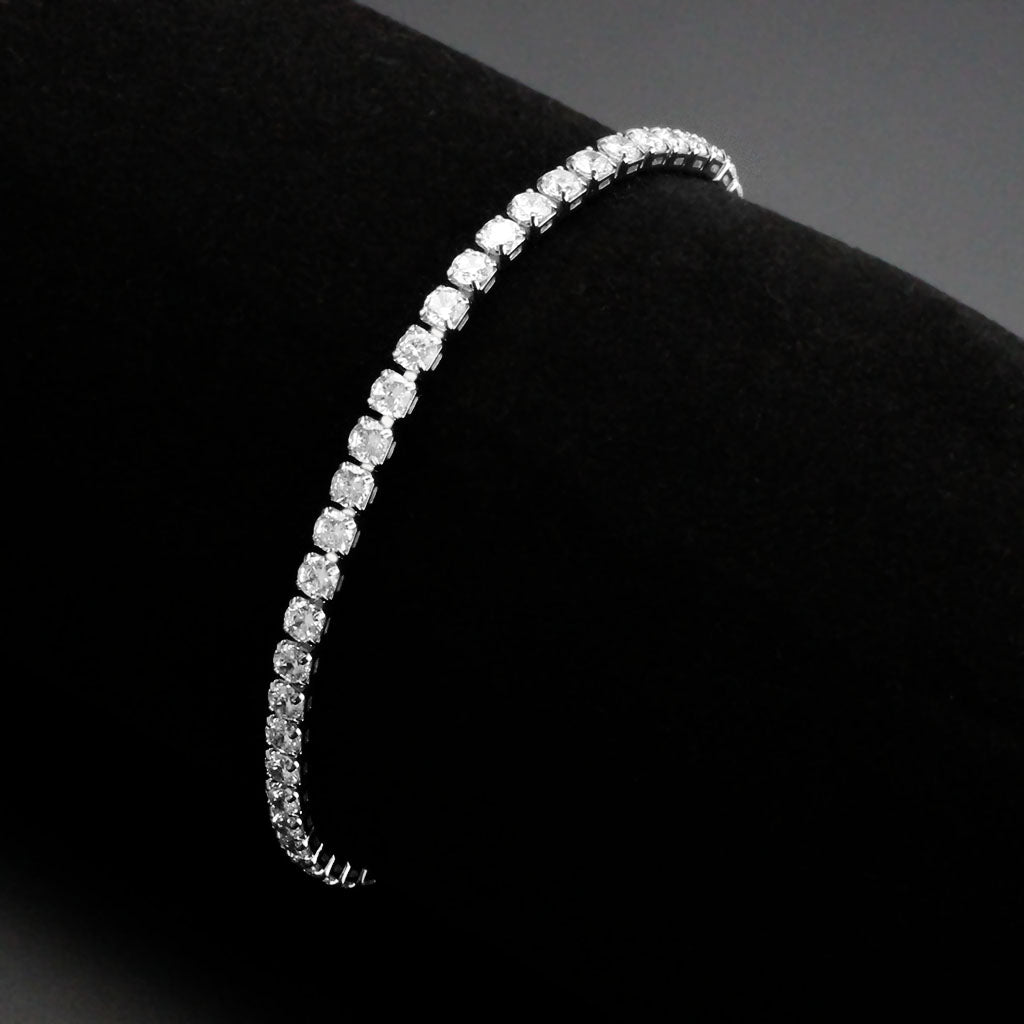 MA3W1691 - Rhodium Brass Bracelet with AAA Grade CZ in Clear