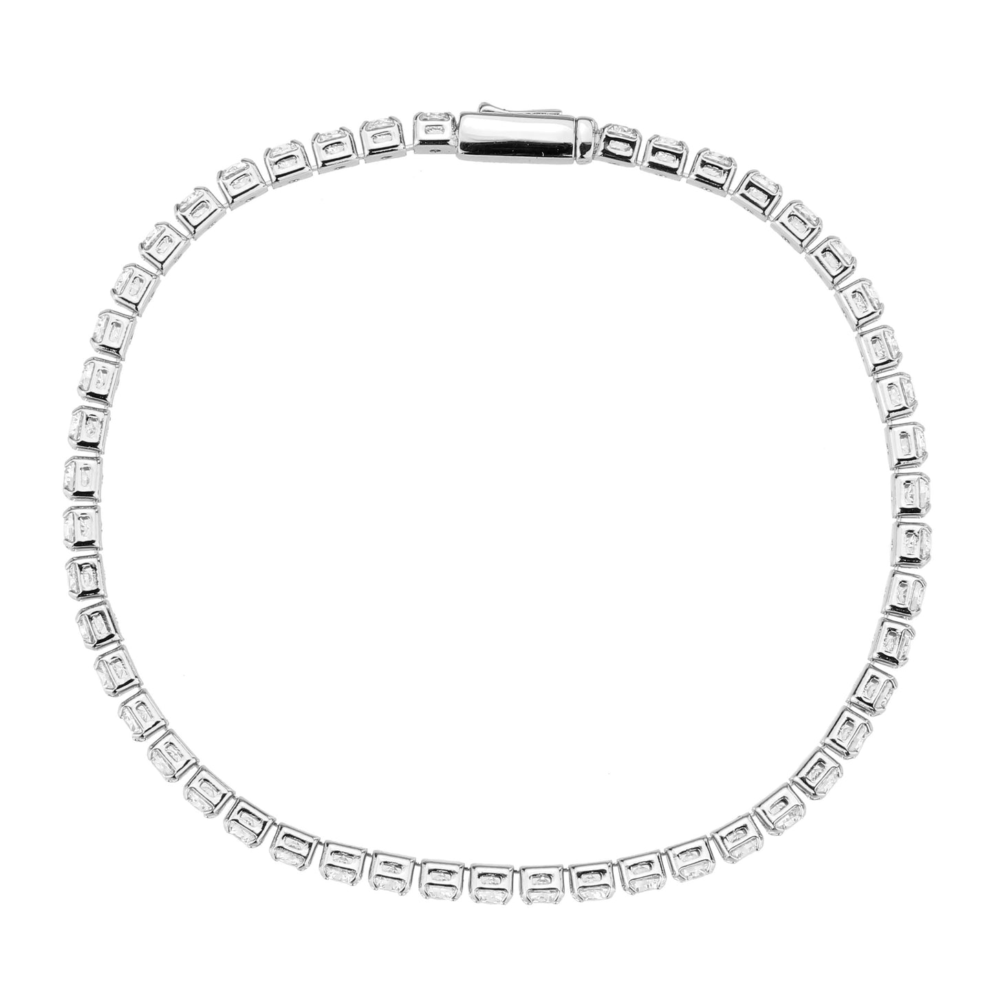 MA3W1691 - Rhodium Brass Bracelet with AAA Grade CZ in Clear