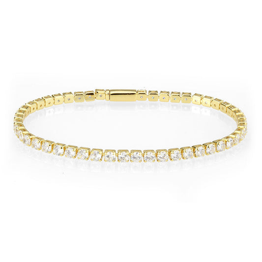 MA3W1692 - Gold Brass Bracelet with AAA Grade CZ in Clear