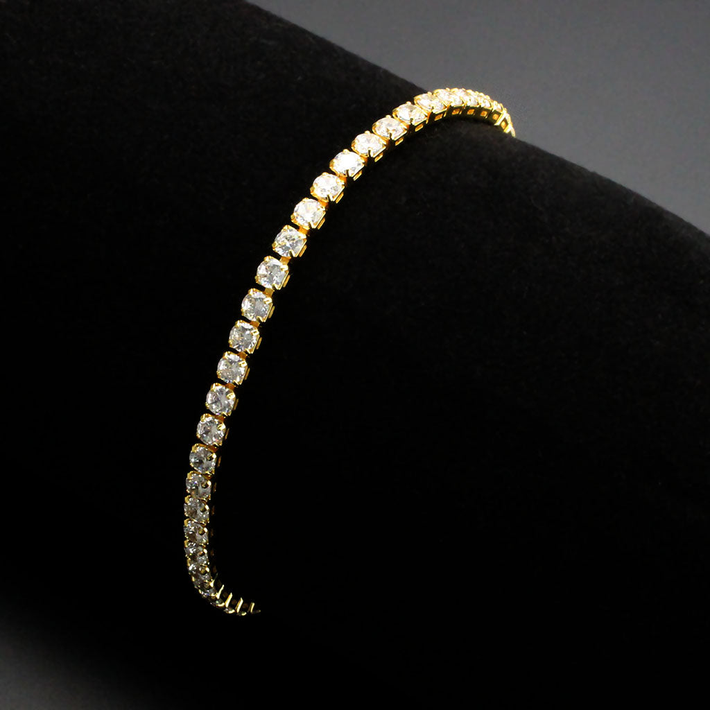 MA3W1692 - Gold Brass Bracelet with AAA Grade CZ in Clear