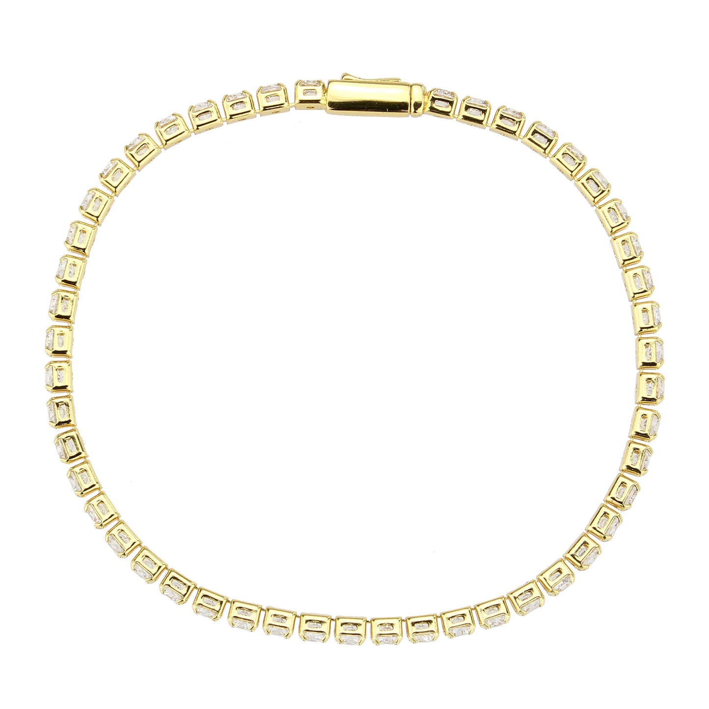 MA3W1692 - Gold Brass Bracelet with AAA Grade CZ in Clear