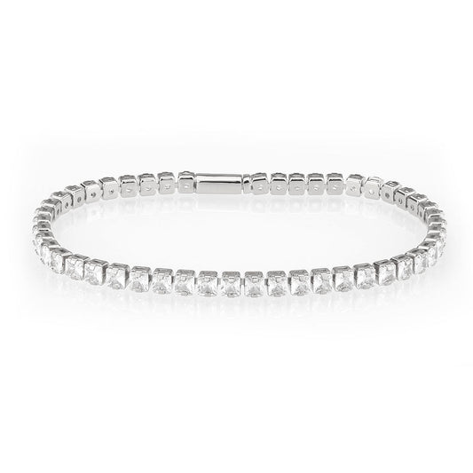 MA3W1694 - Rhodium Brass Bracelet with AAA Grade CZ in Clear