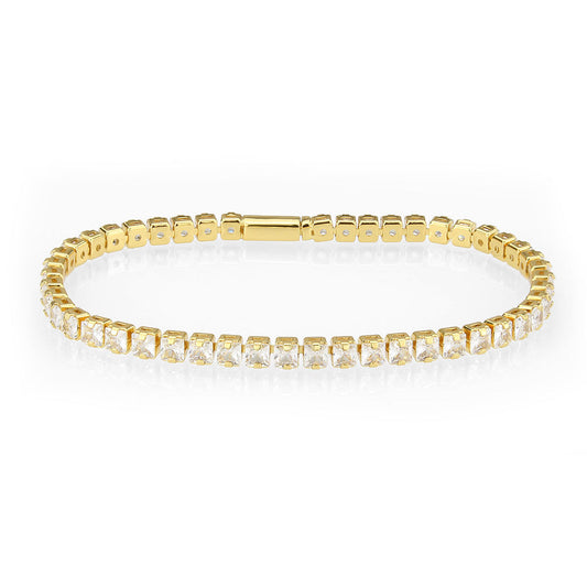 MA3W1695 - Gold Brass Bracelet with AAA Grade CZ in Clear
