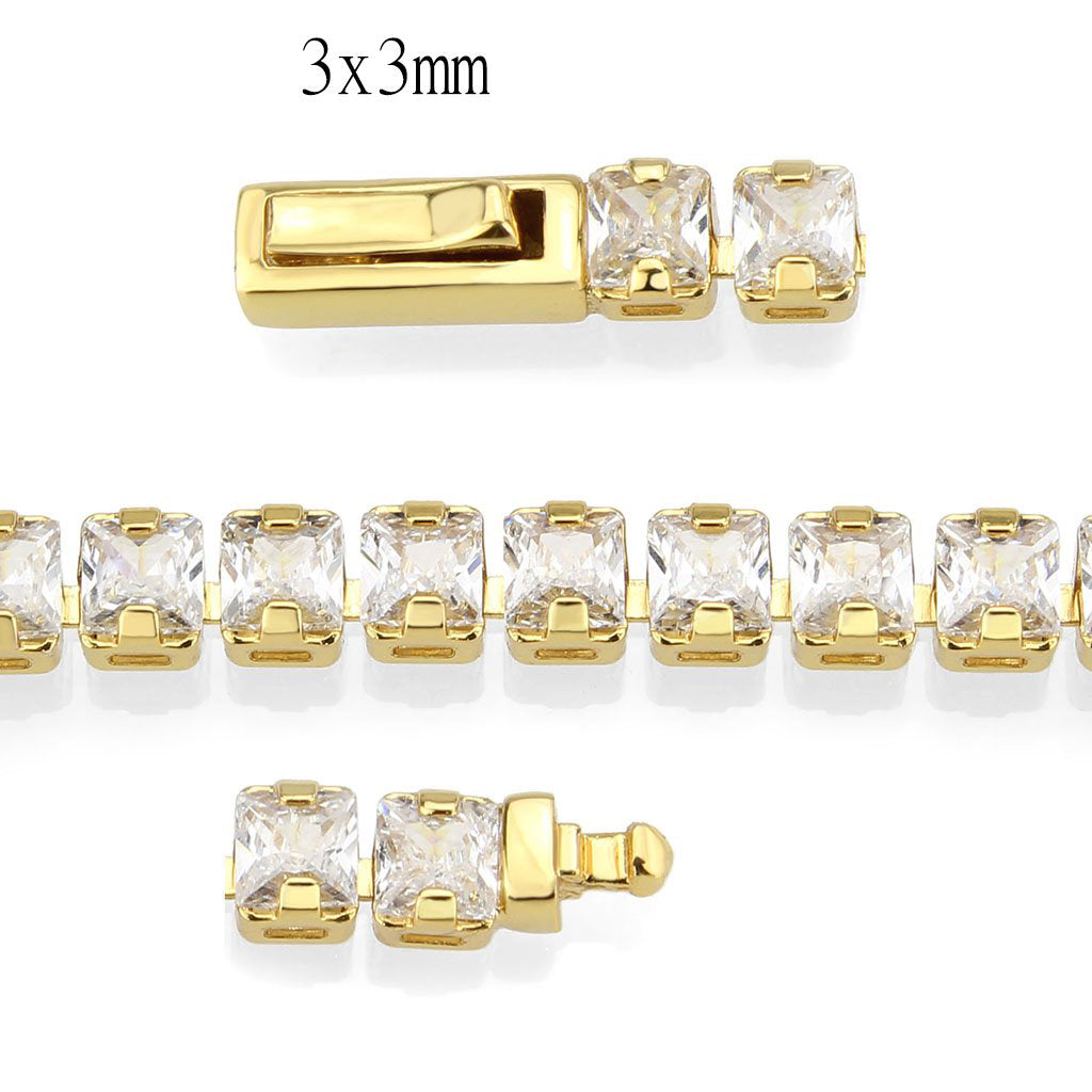 MA3W1695 - Gold Brass Bracelet with AAA Grade CZ in Clear