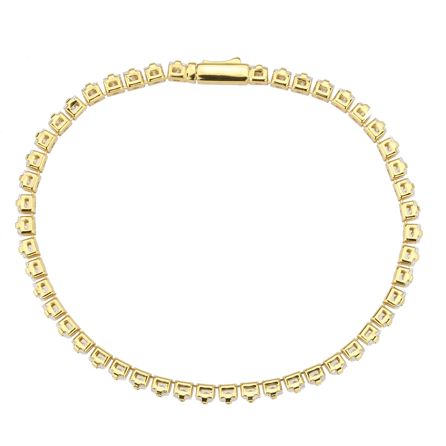 MA3W1695 - Gold Brass Bracelet with AAA Grade CZ in Clear