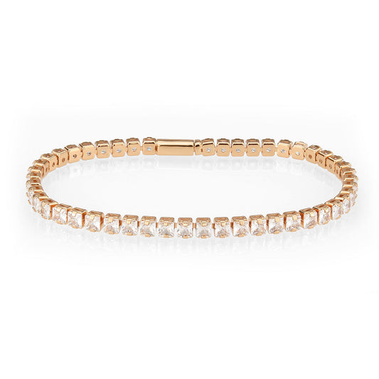 MA3W1696 - Rose Gold Brass Bracelet with AAA Grade CZ in Clear