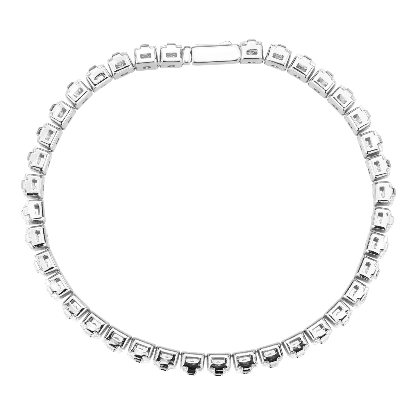 MA3W1697 - Rhodium Brass Bracelet with AAA Grade CZ in Clear