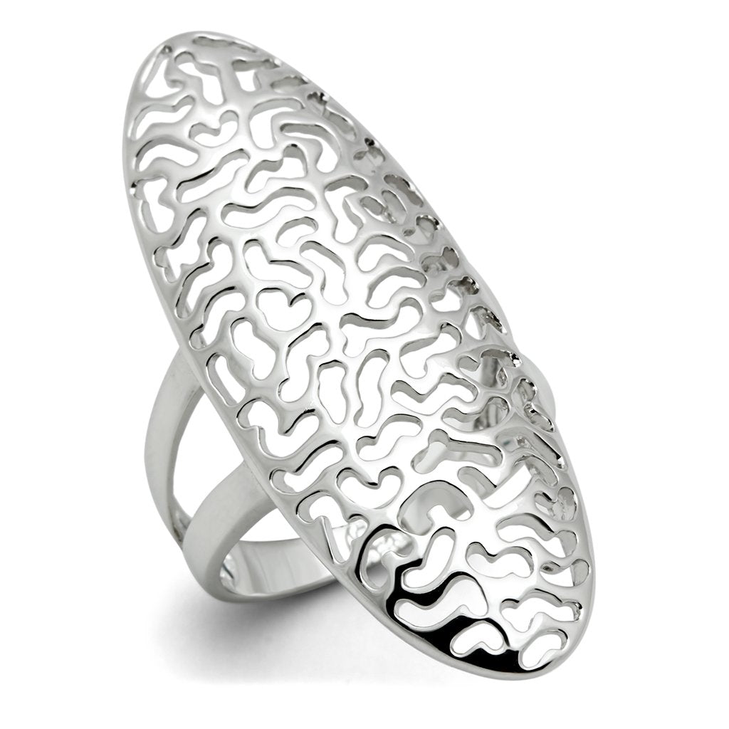 MA3W169 - Rhodium Brass Ring with No Stone