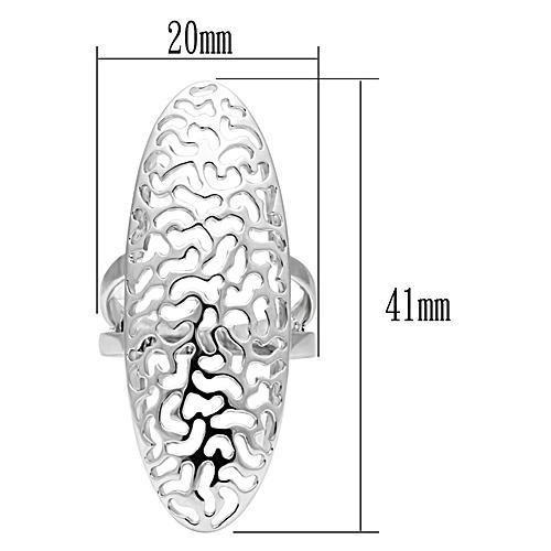 MA3W169 - Rhodium Brass Ring with No Stone