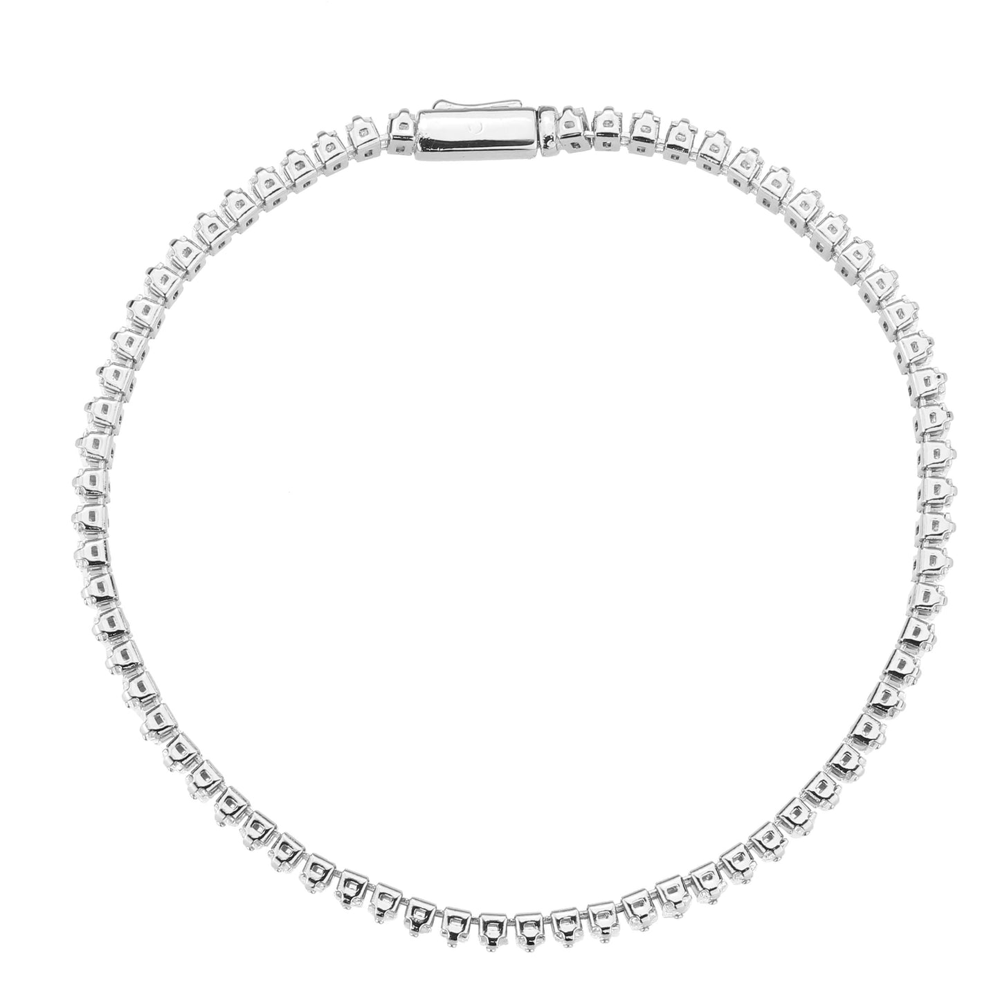 MA3W1700 - Rhodium Brass Bracelet with AAA Grade CZ in Clear