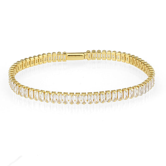 MA3W1701 - Gold Brass Bracelet with AAA Grade CZ in Clear