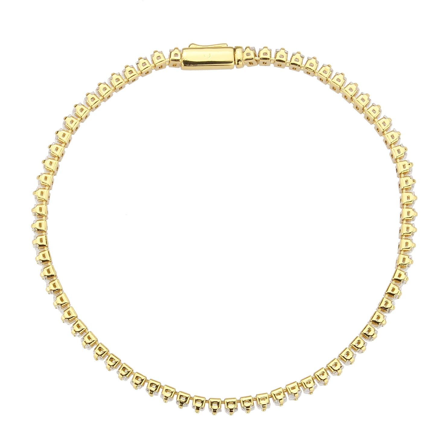 MA3W1701 - Gold Brass Bracelet with AAA Grade CZ in Clear