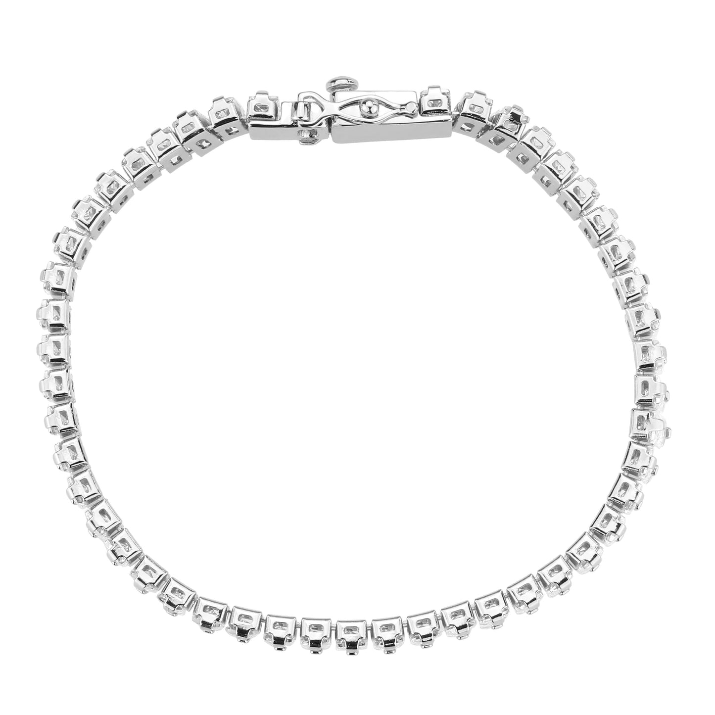 MA3W1703 - Rhodium Brass Bracelet with AAA Grade CZ in Clear