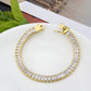 MA3W1704 - Gold Brass Bracelet with AAA Grade CZ in Clear