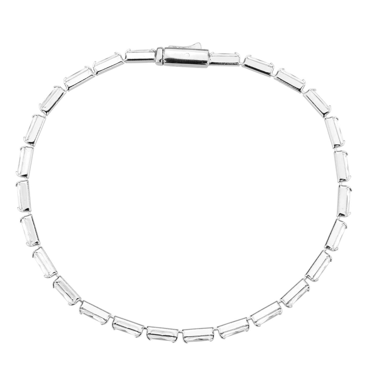 MA3W1706 - Rhodium Brass Bracelet with AAA Grade CZ in Clear