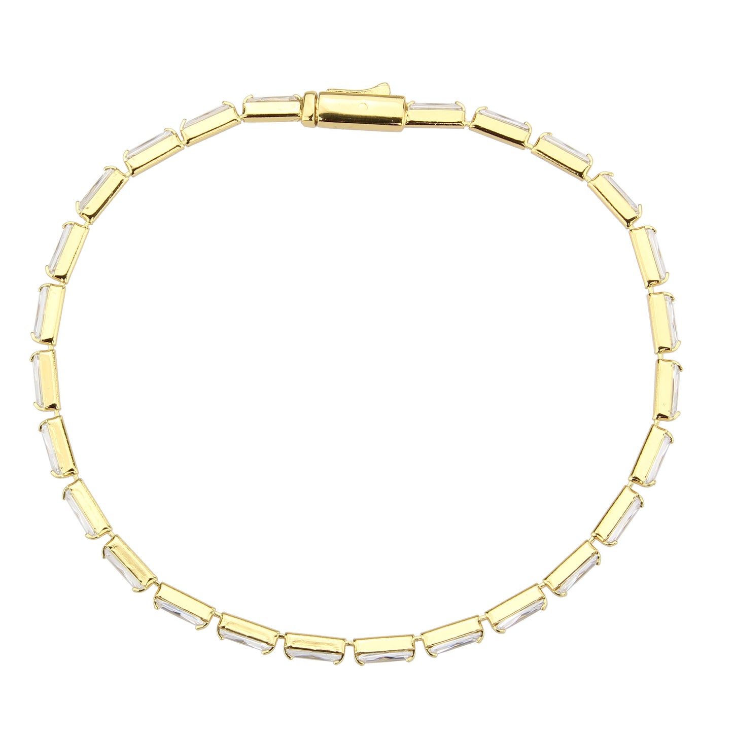 MA3W1707 - Gold Brass Bracelet with AAA Grade CZ in Clear