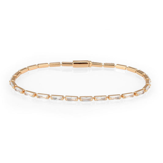 MA3W1708 - Rose Gold Brass Bracelet with AAA Grade CZ in Clear