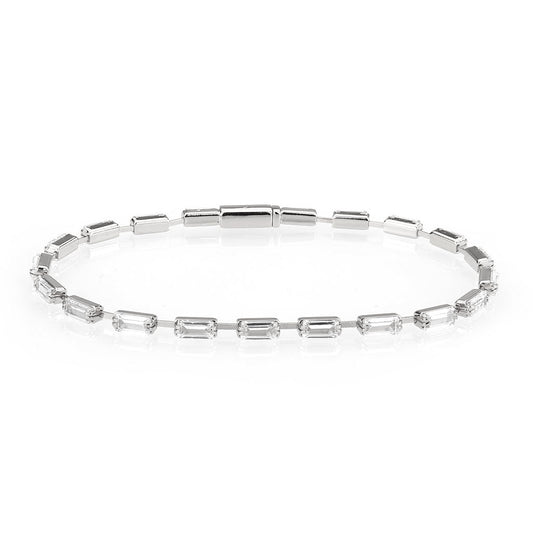 MA3W1709 - Rhodium Brass Bracelet with AAA Grade CZ in Clear