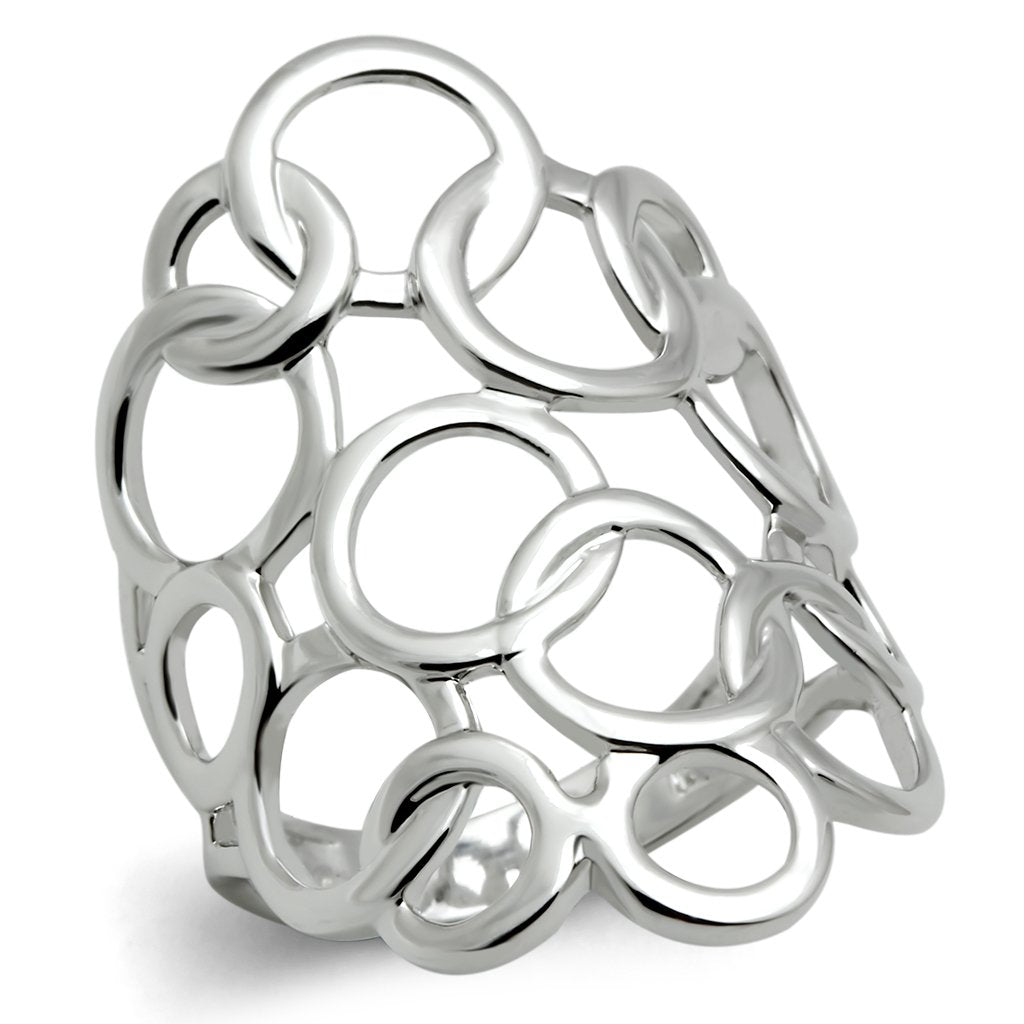 MA3W170 - Rhodium Brass Ring with No Stone