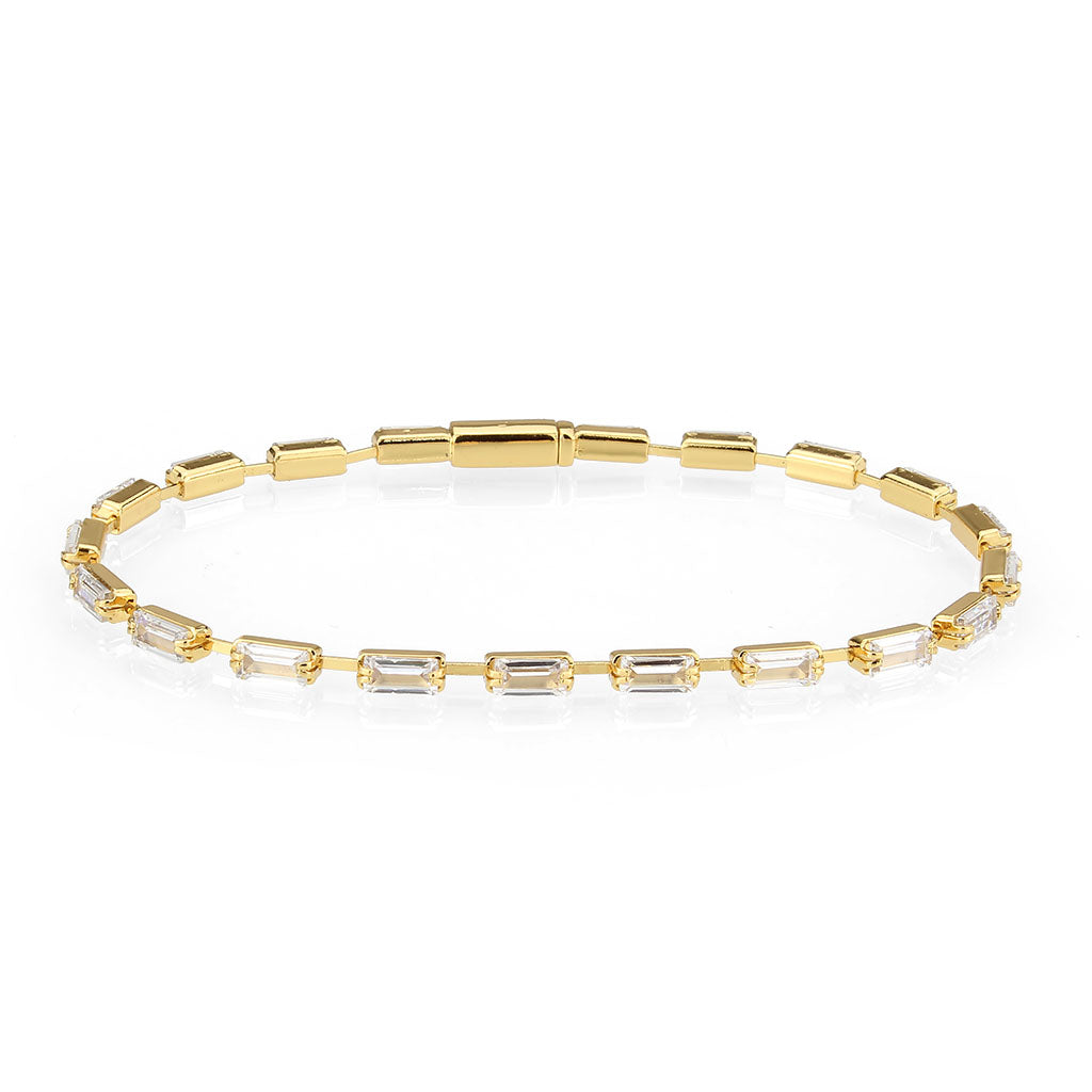 MA3W1710 - Gold Brass Bracelet with AAA Grade CZ in Clear