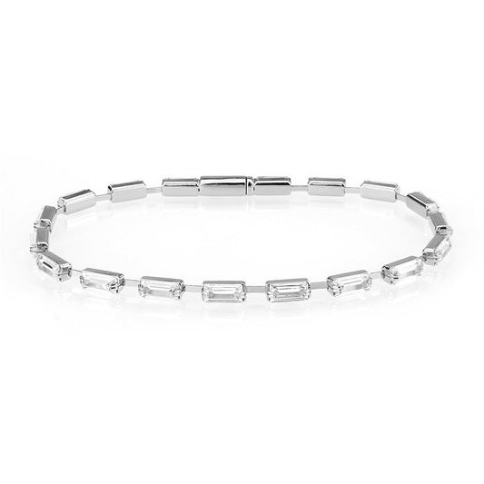 MA3W1712 - Rhodium Brass Bracelet with AAA Grade CZ in Clear