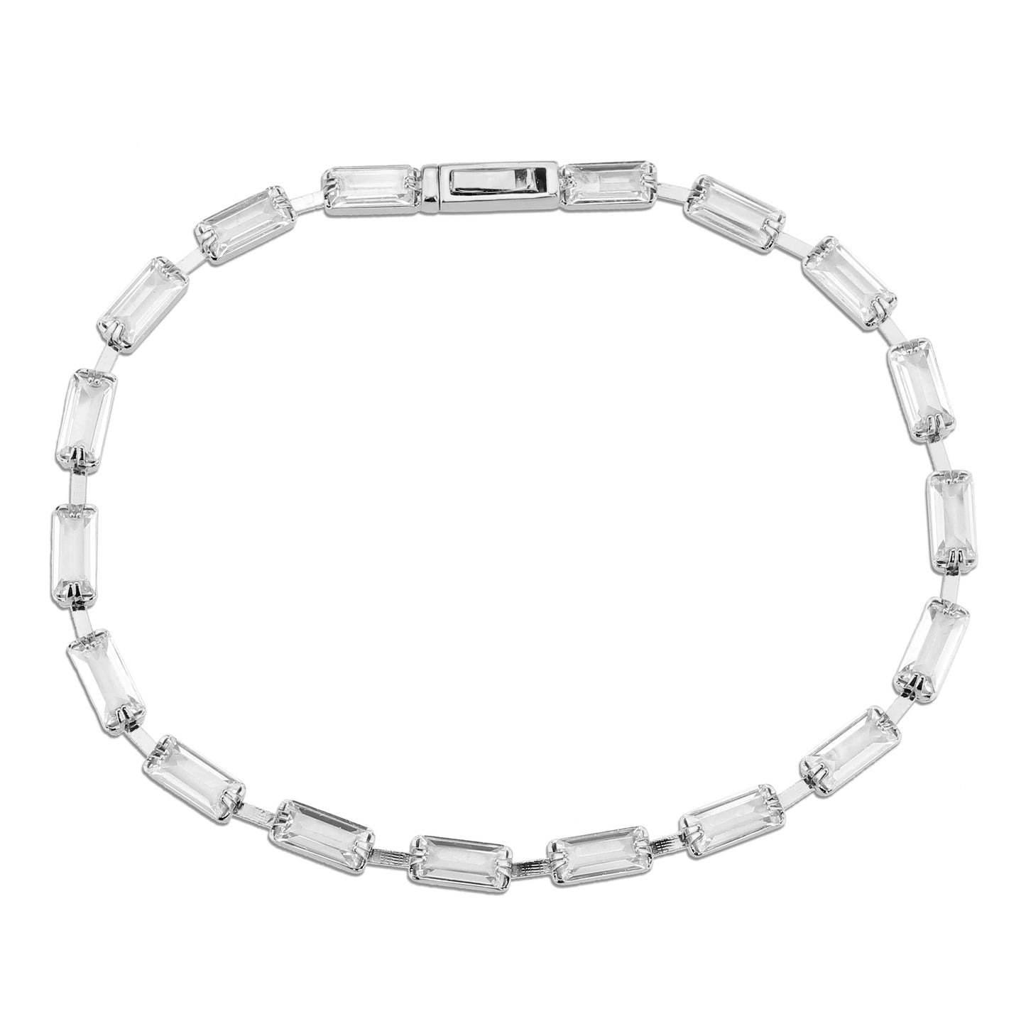 MA3W1712 - Rhodium Brass Bracelet with AAA Grade CZ in Clear