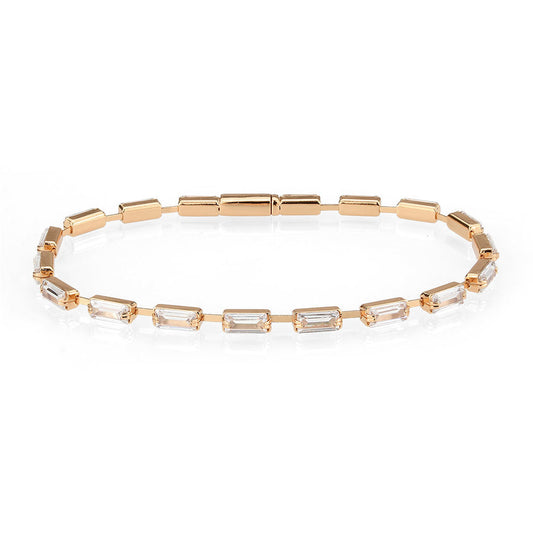 MA3W1714 - Rose Gold Brass Bracelet with AAA Grade CZ in Clear