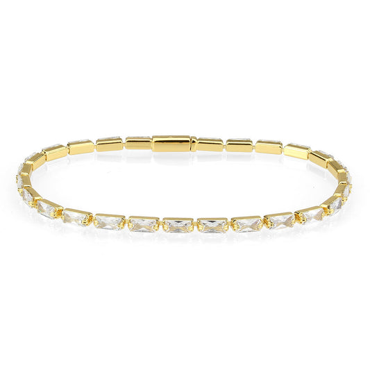 MA3W1716 - Gold Brass Bracelet with AAA Grade CZ in Clear