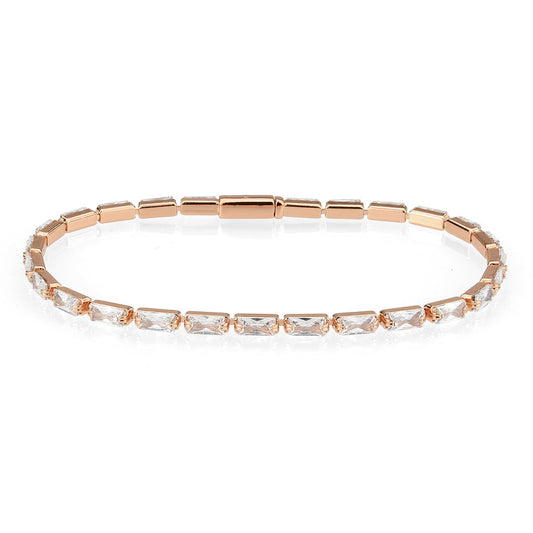 MA3W1717 - Rose Gold Brass Bracelet with AAA Grade CZ in Clear