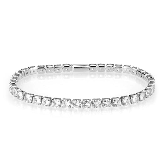 MA3W1718 - Rhodium Brass Bracelet with AAA Grade CZ in Clear