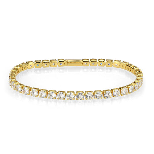 MA3W1719 - Gold Brass Bracelet with AAA Grade CZ in Clear