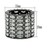 MA3W171 - Ruthenium Brass Ring with AAA Grade CZ  in Clear