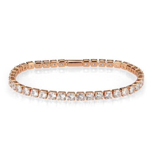 MA3W1720 - Rose Gold Brass Bracelet with AAA Grade CZ in Clear
