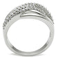 MA3W174 - Rhodium Brass Ring with AAA Grade CZ  in Clear