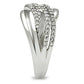 MA3W174 - Rhodium Brass Ring with AAA Grade CZ  in Clear