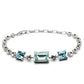 MA3W176 - Rhodium Brass Bracelet with Top Grade Crystal  in Sea Blue