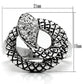 MA3W183 - Rhodium Brass Ring with Top Grade Crystal  in Clear