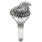 MA3W183 - Rhodium Brass Ring with Top Grade Crystal  in Clear
