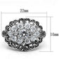 MA3W184 - Rhodium Brass Ring with AAA Grade CZ  in Clear